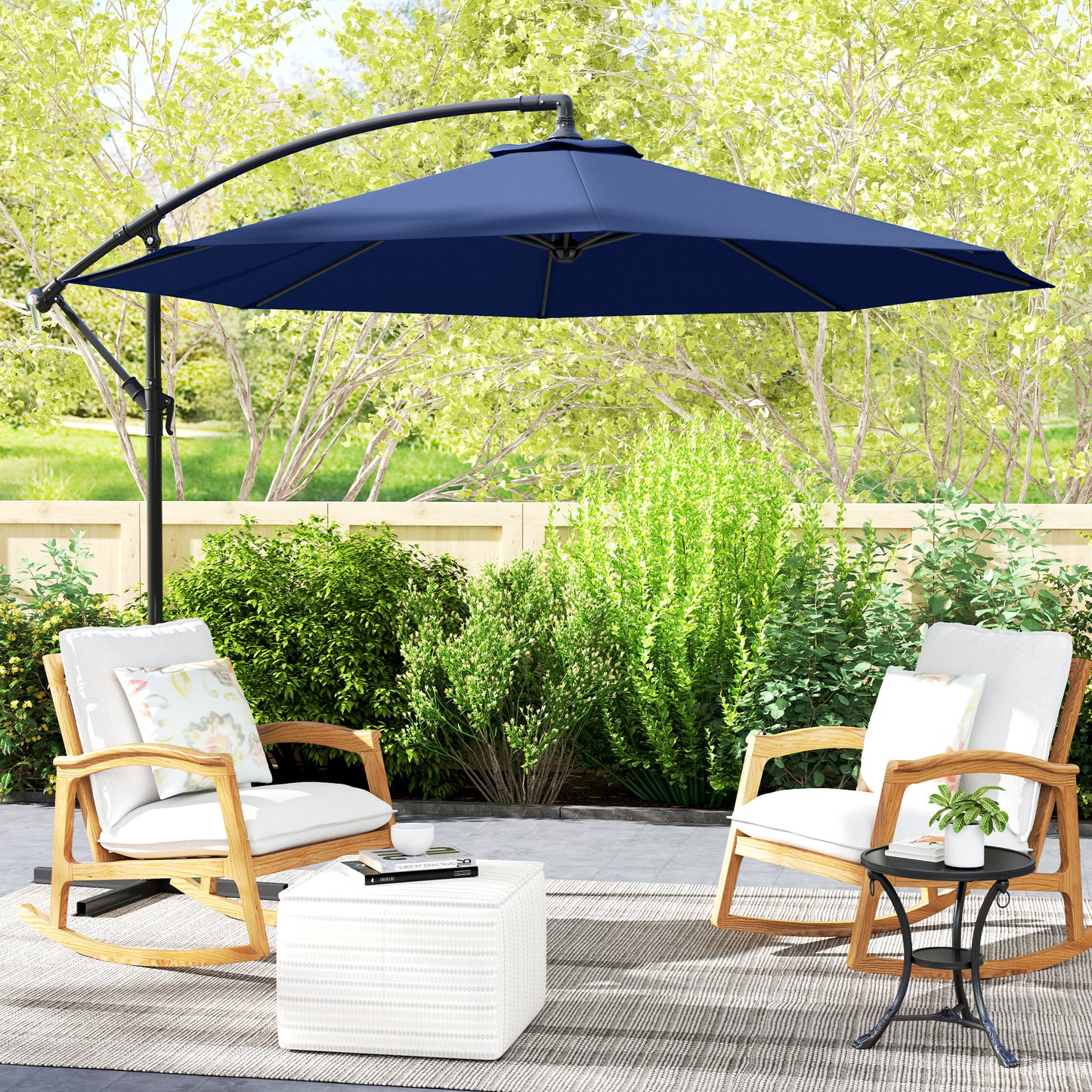 Parasol déporté patio 10 pieds cantilever avec base croisée
