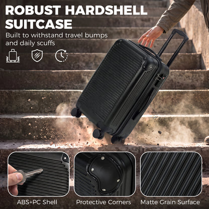 Valise rigide extensible 50 cm — noir