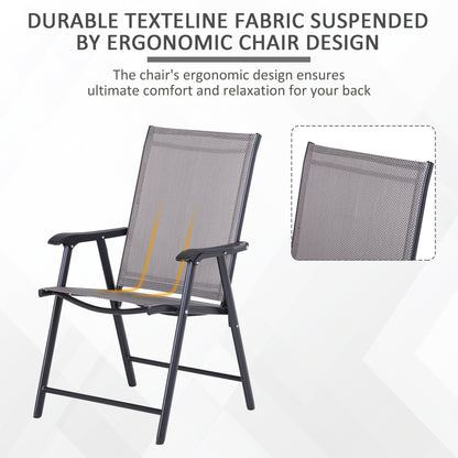 Chaises pliantes de patio avec accoudoirs lot de 2