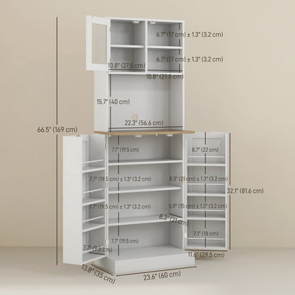 Armoire de cuisine garde-manger avec portes en verre