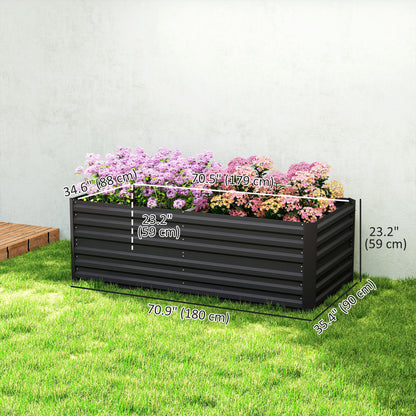 Jardinière surélevée acier galvanisé avec tiges renforcées 180cm