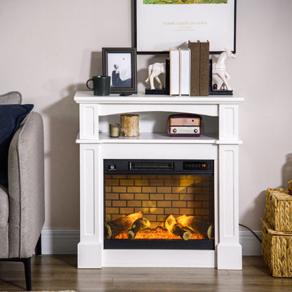 Foyer électrique avec manteau freestanding