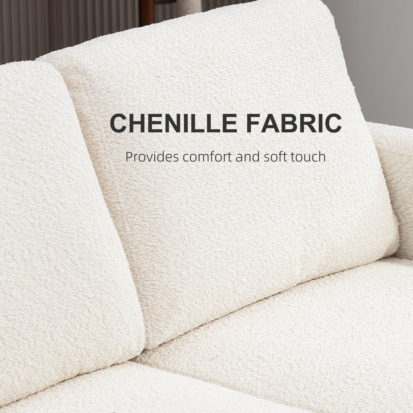 Sofa 2 places en chenille avec coussins lavables