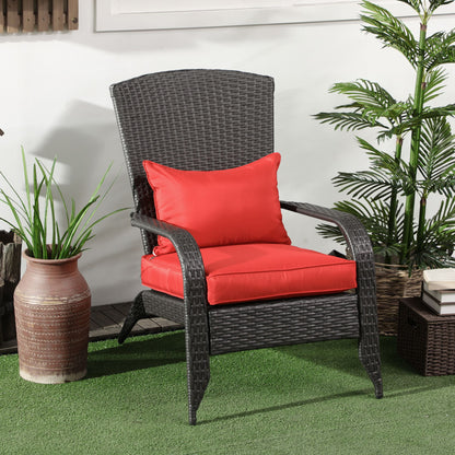 Fauteuil Adirondack rotin extérieur avec coussins