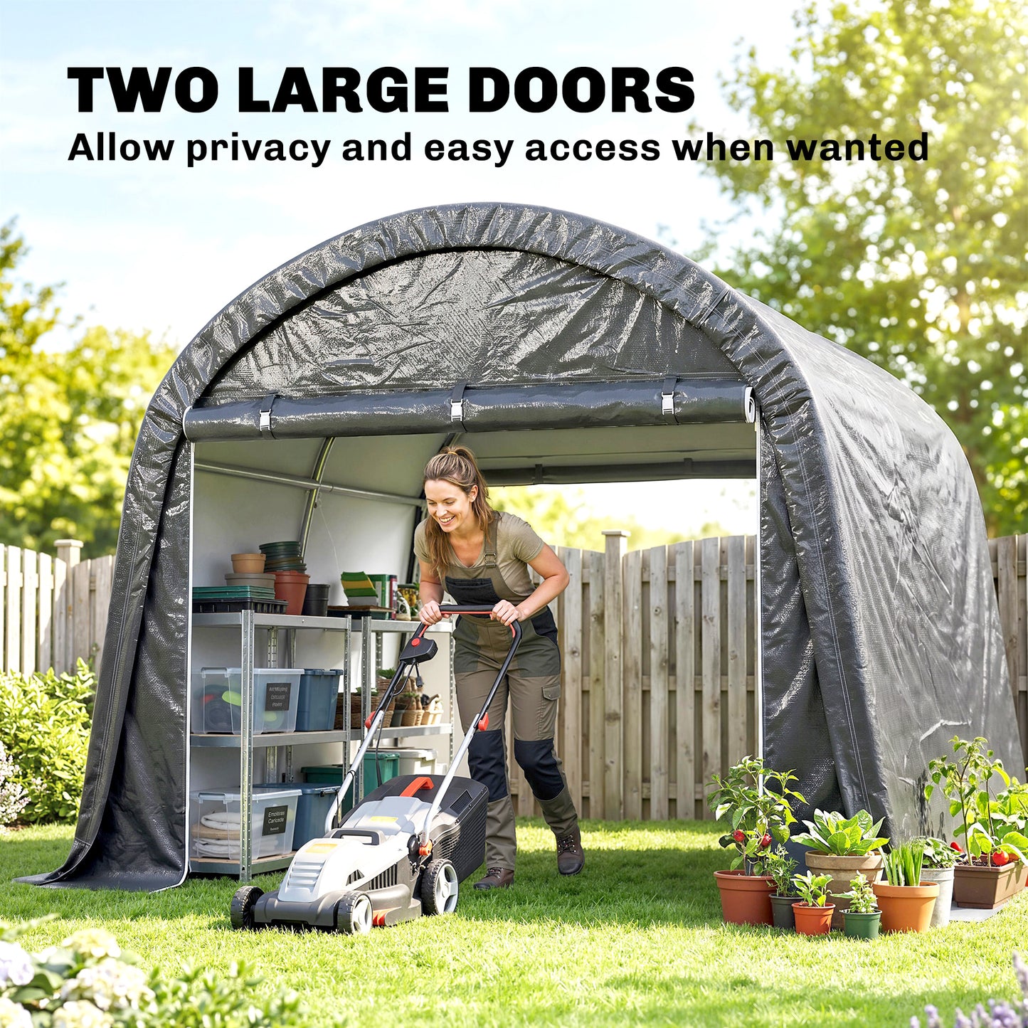 Abri de rangement portable extérieur 3 m x 3 m