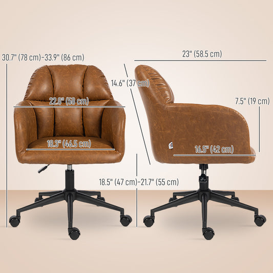 Chaise de bureau pivotante en similicuir hauteur réglable