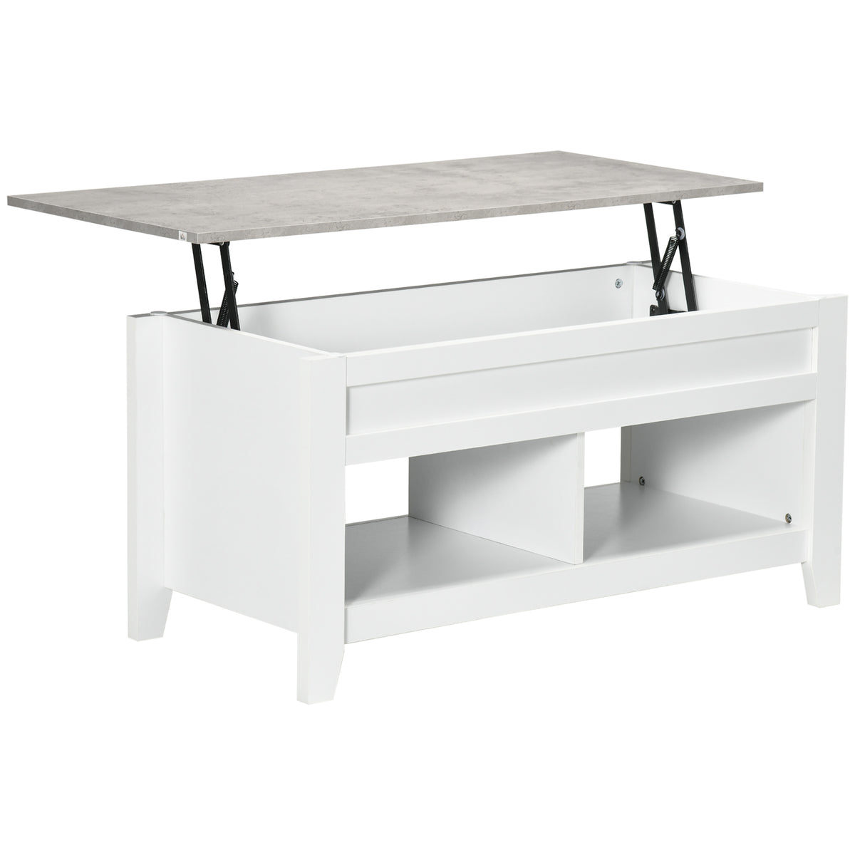 Table à café avec plateau relevable et rangement caché
