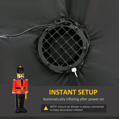 Soldat casse-noisette gonflable de Noël 244 cm avec DEL