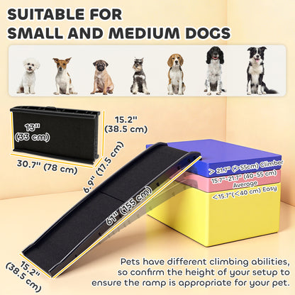 Rampe pliable pour chien 150 cm surface gazonnée
