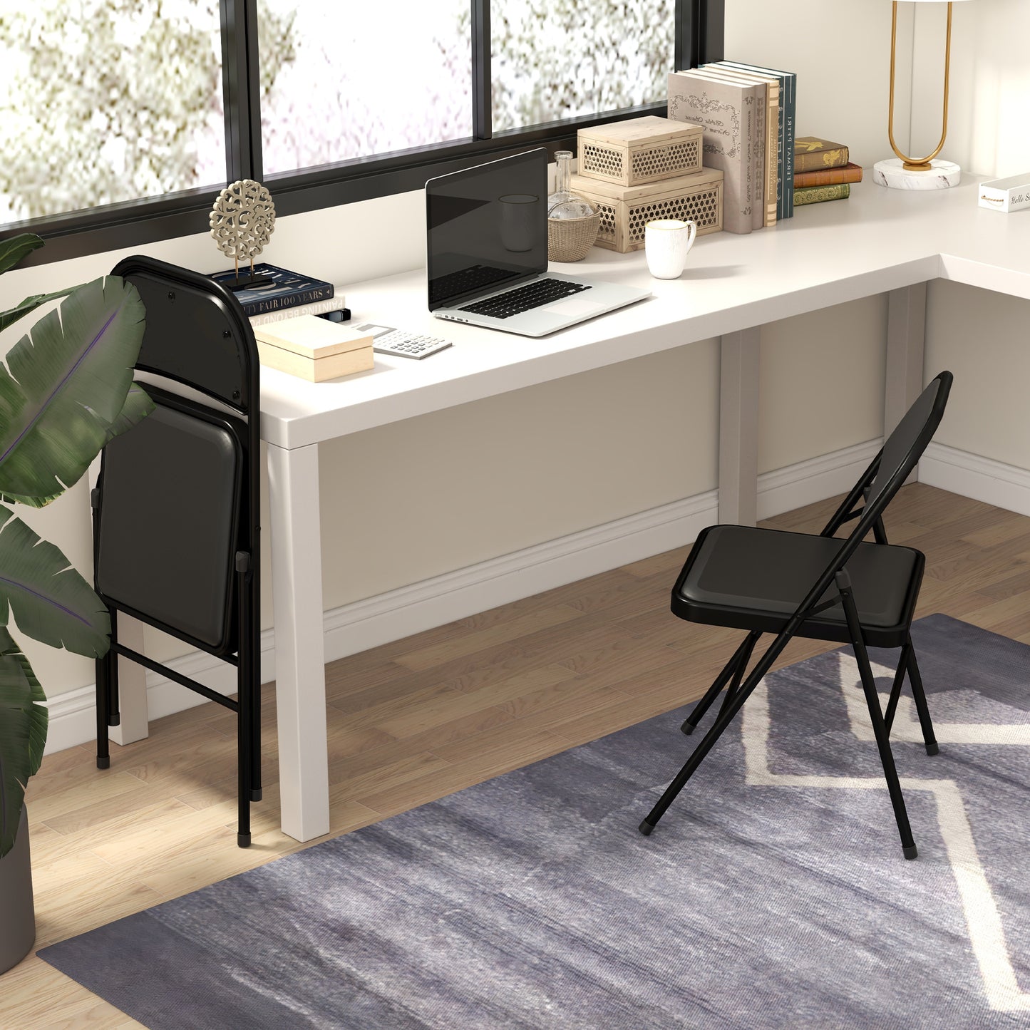 Chaises pliantes rembourrées en similicuir — lot de 2