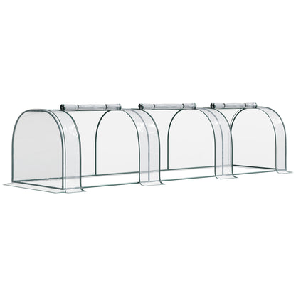 Serre tunnel portable 396 x 91 x 76 cm avec 4 portes