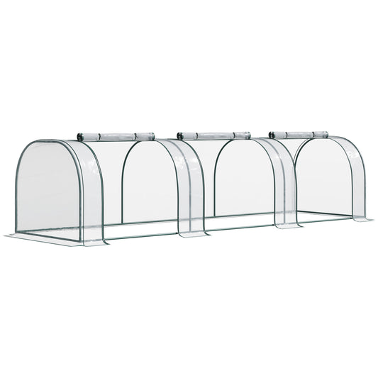 Serre tunnel portable 396 x 91 x 76 cm avec 4 portes