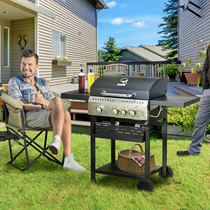 Barbecue au propane 4 brûleurs avec brûleur latéral 40000 BTU