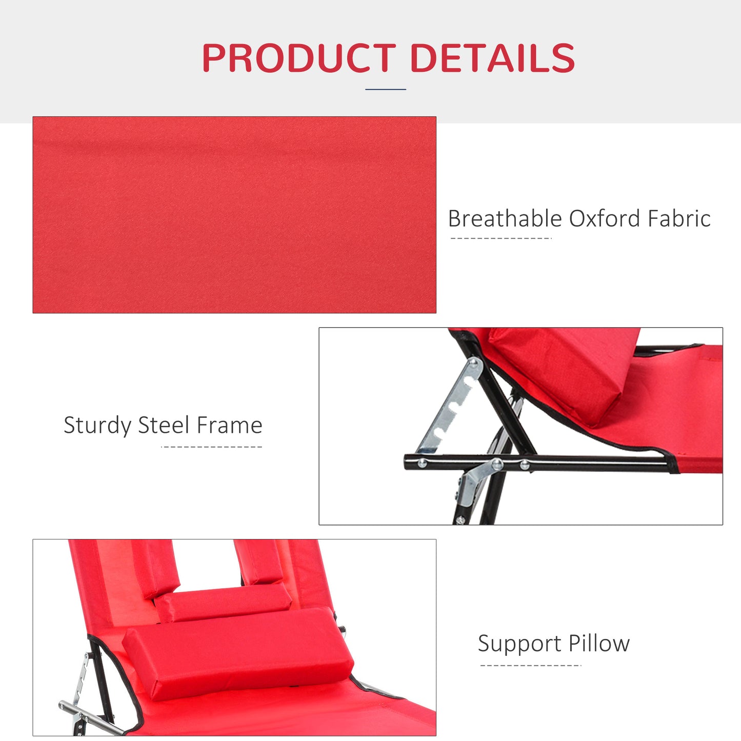 Chaise longue pliante avec trou visage ajustable