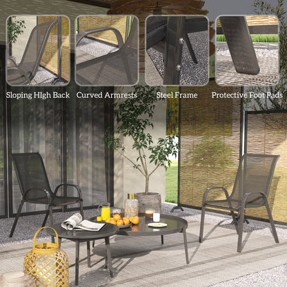 Chaises de patio empilables dossier haut filet respirant