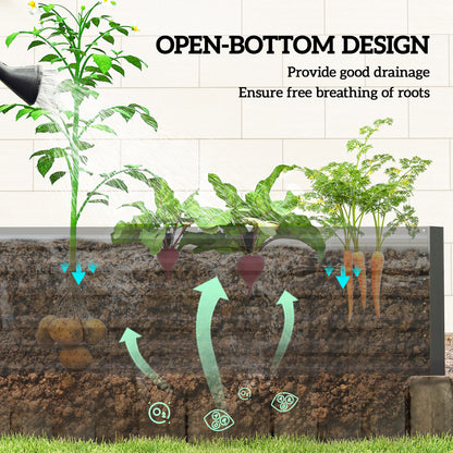 Jardinière surélevée acier galvanisé avec tiges renforcées 180cm