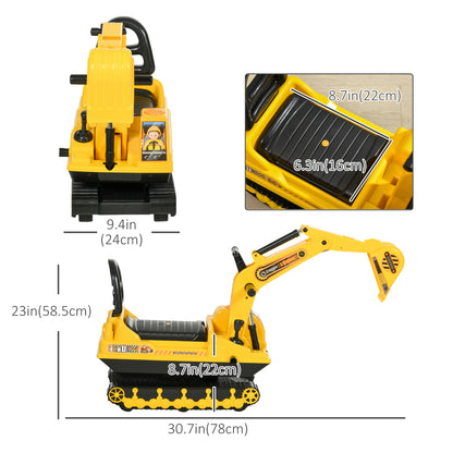 Excavatrice porteur enfant avec rangement et sons