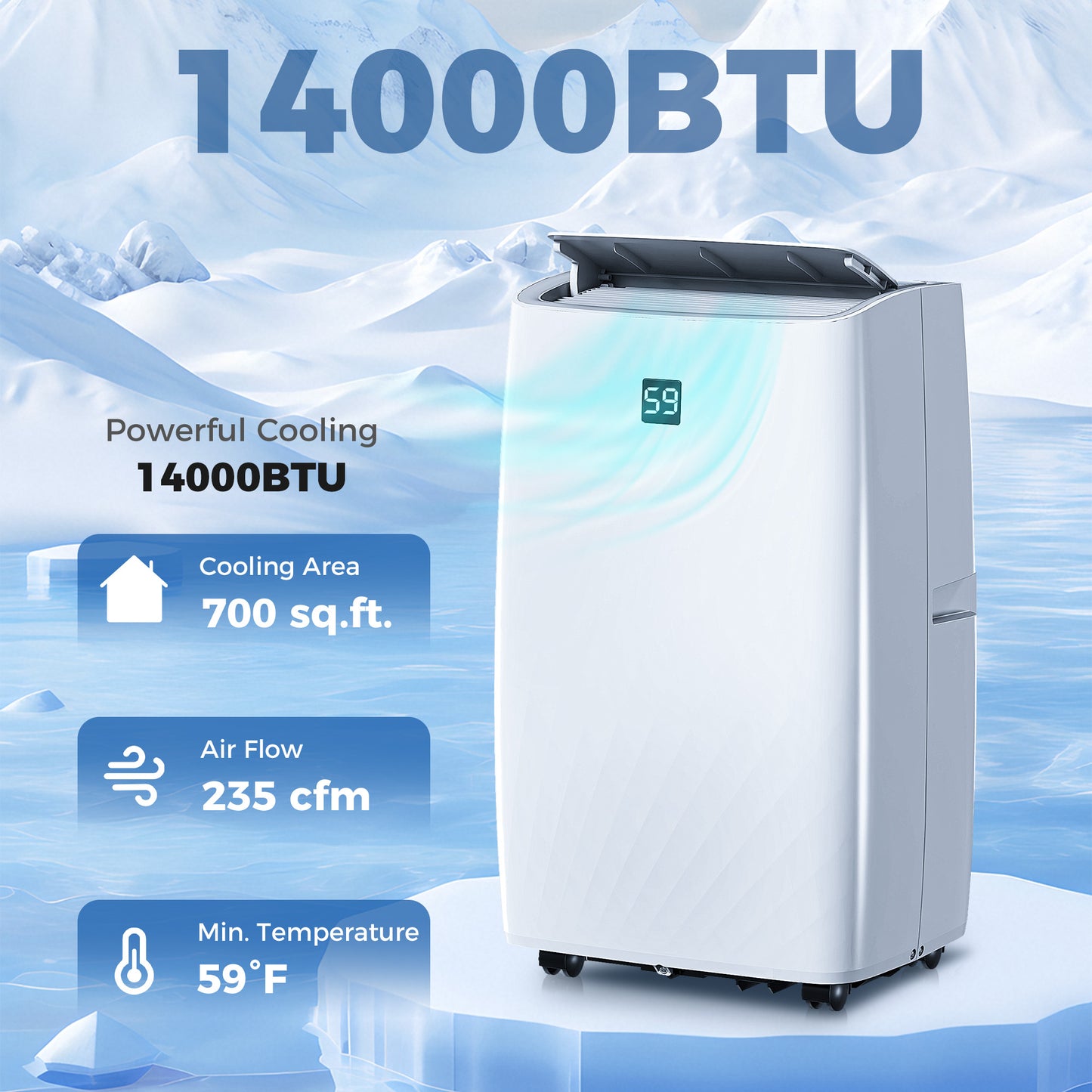 Climatiseur portatif 14 000 BTU 5-en-1