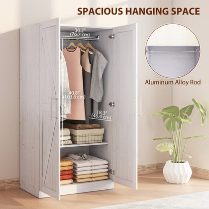 Armoire penderie style fermette 2 portes coulissantes