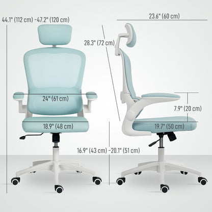 Chaise bureau ergonomique dossier haut appui-tête rotatif