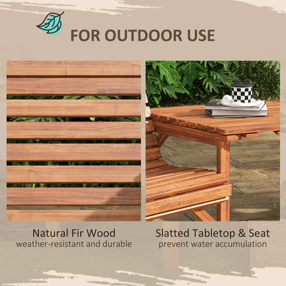 Banc de jardin double avec table centrale — Tan