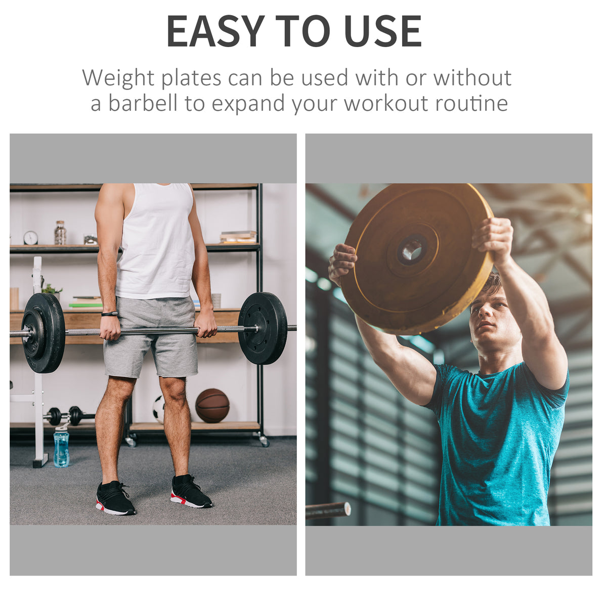 Ensemble de disques de musculation poignées — Lot de 6