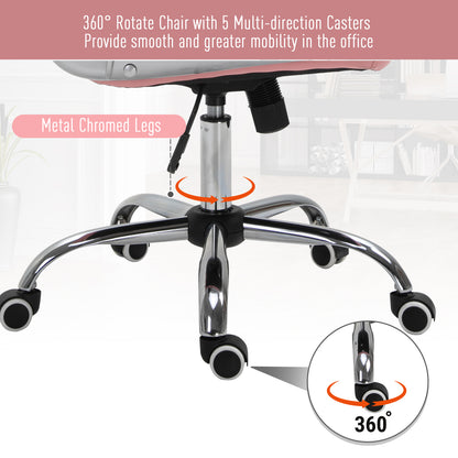 Chaise de bureau capitonnée cuir synthétique cristaux décoratifs