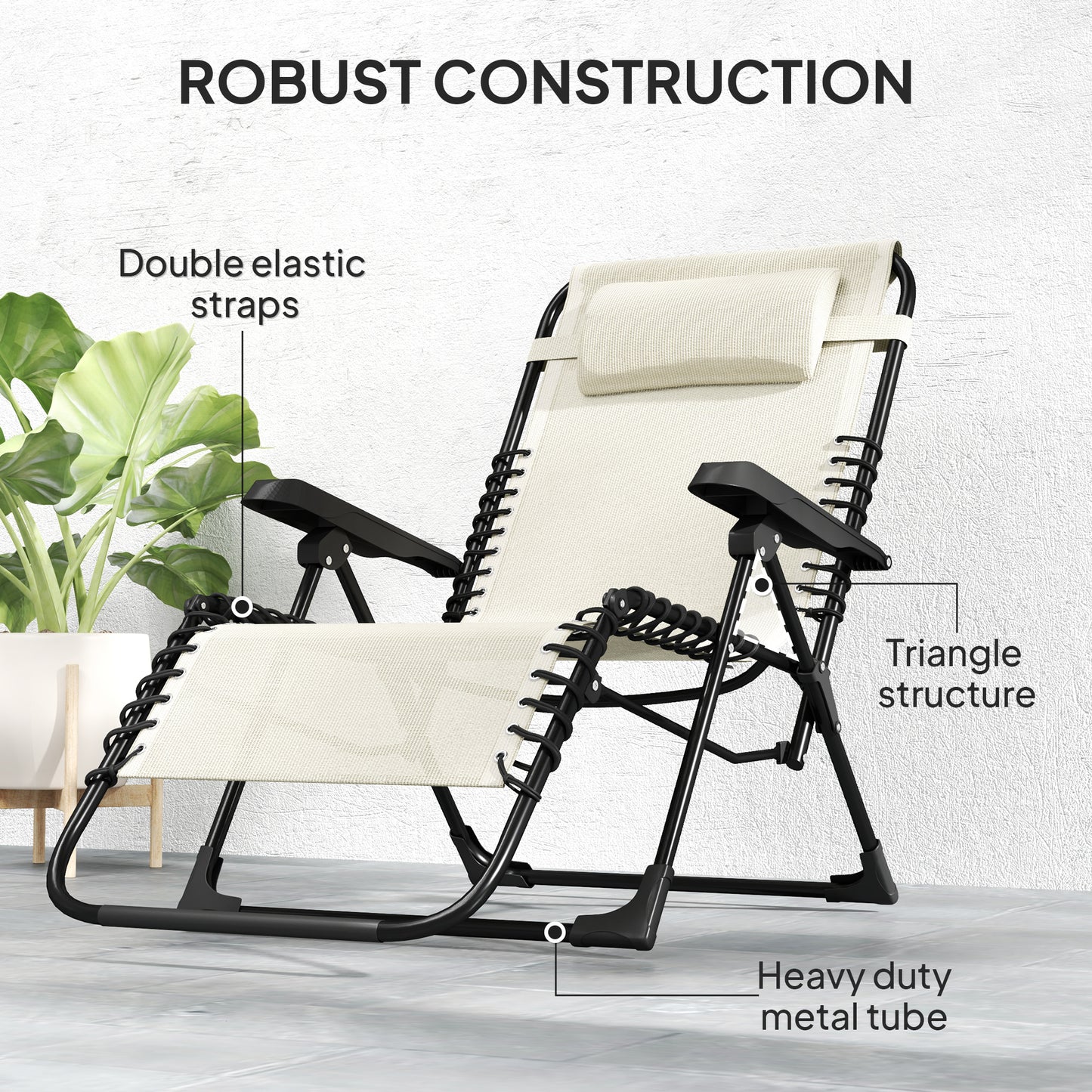 Chaise longue zéro gravité 5 positions pliante