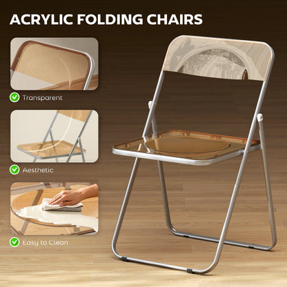 Chaises pliantes acrylique transparentes — Lot de 4