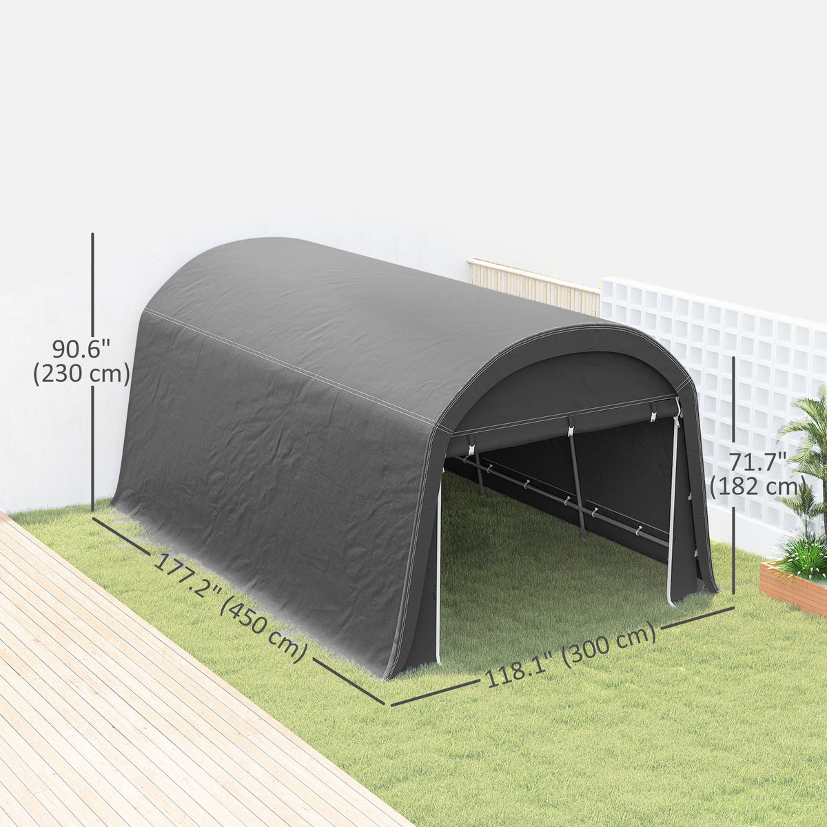 Abri de rangement portable 10' x 15' avec porte