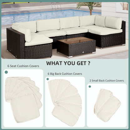 Housses de coussins patio ensemble 14 pièces polyester