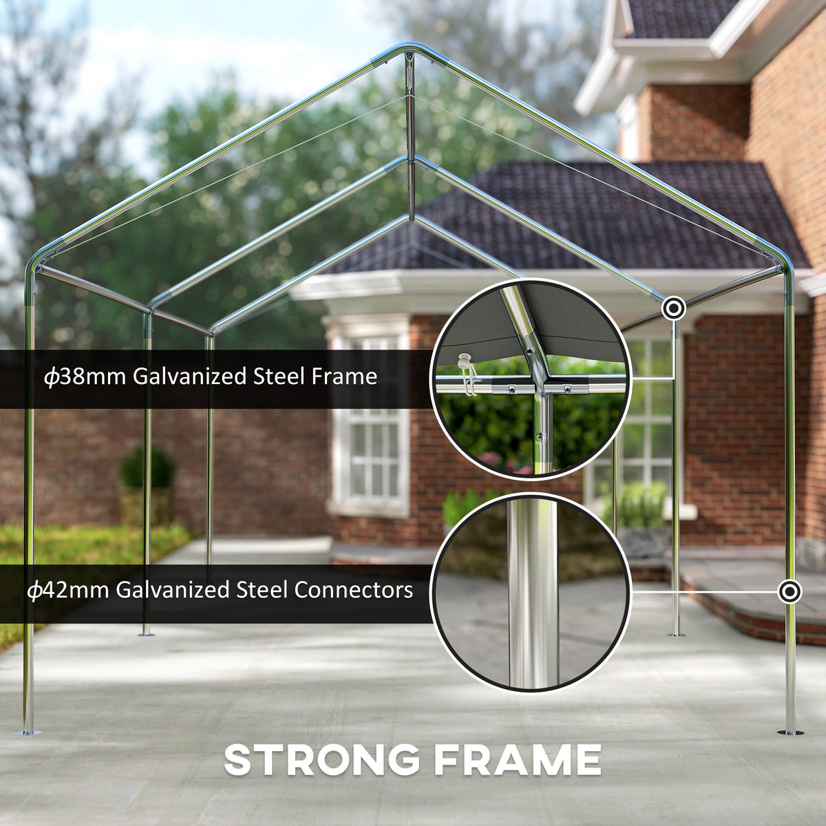 Abri automobile 10' acier galvanisé