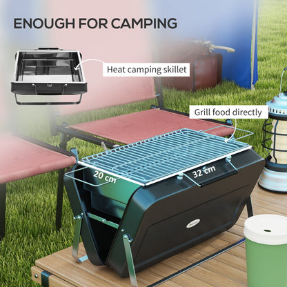 BBQ portable format valise métal charbon