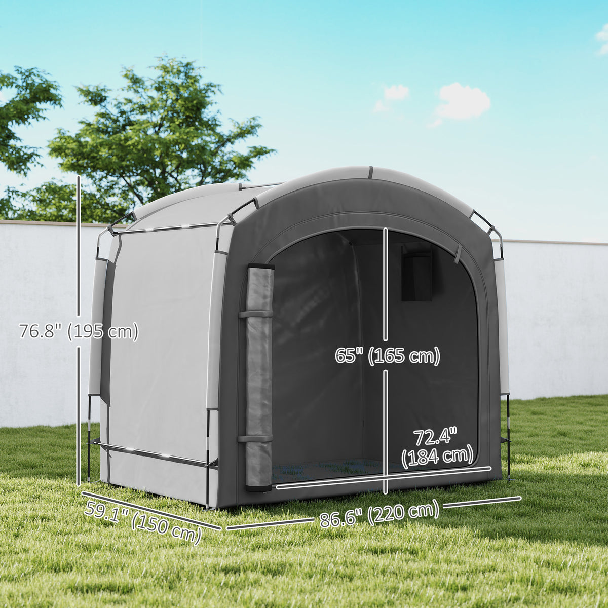 Abri vélo portable imperméable 210D — Gris foncé