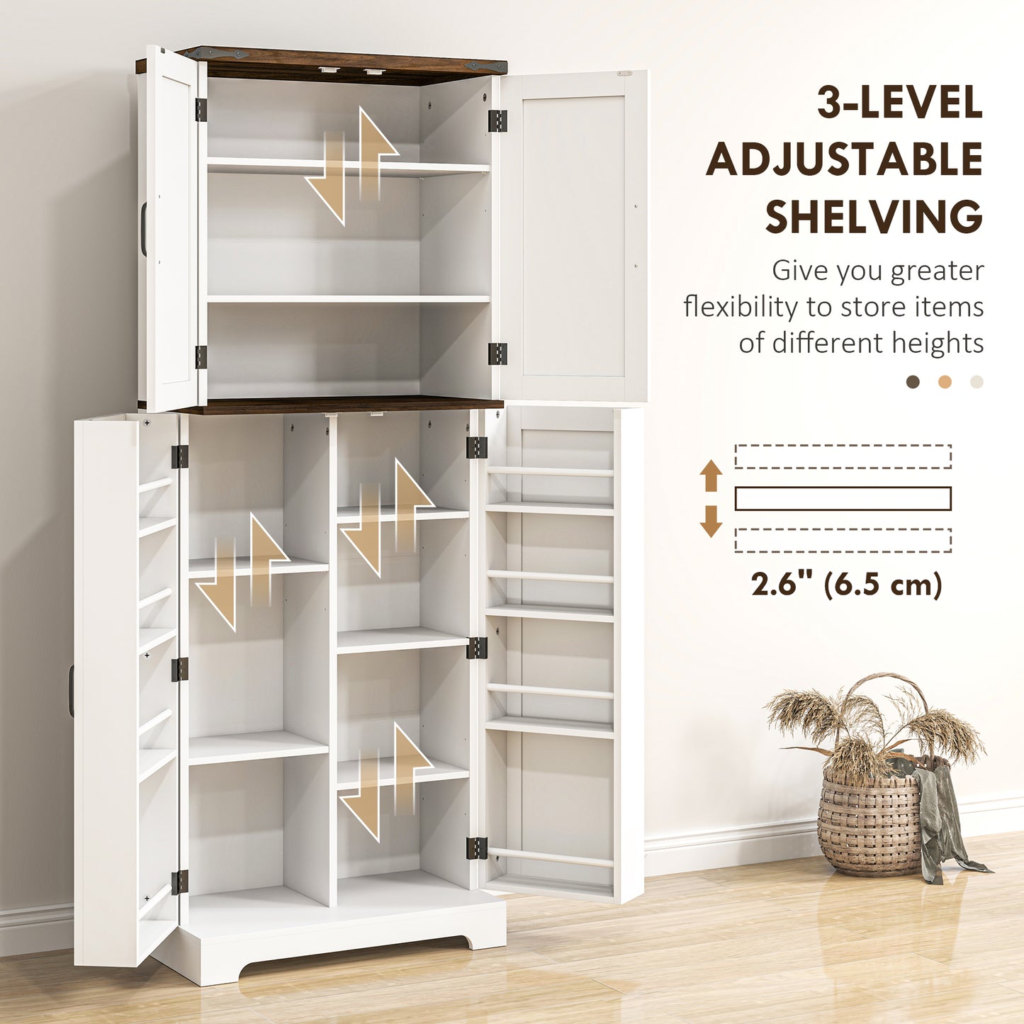 Armoire de cuisine haute avec clayettes ajustables
