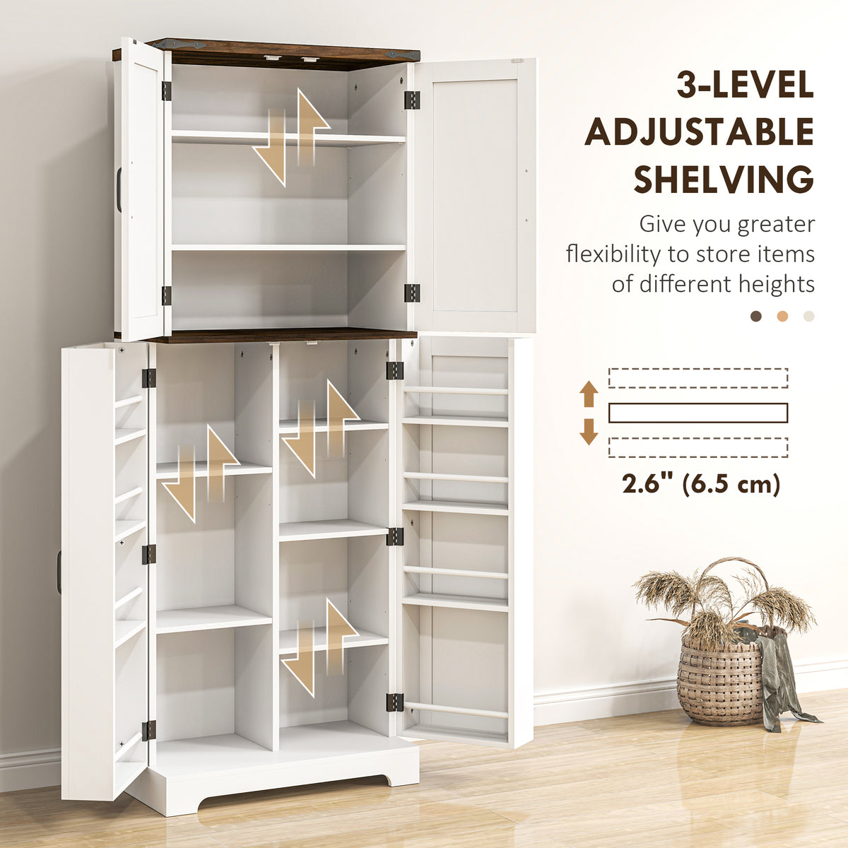 Armoire de cuisine haute avec clayettes ajustables