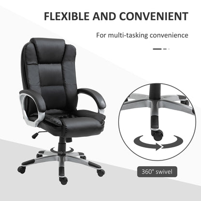 Chaise de bureau exécutive dossier haut pivotante en similicuir