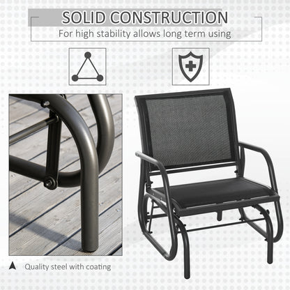 Chaise balançoire d'extérieur à glissement en acier