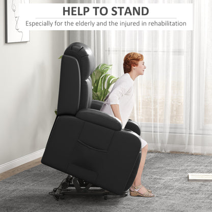 Fauteuil releveur électrique inclinable en cuir synthétique