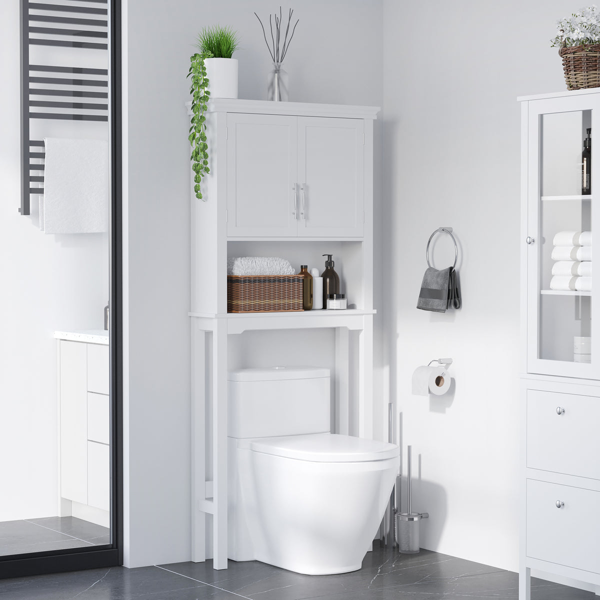 Meuble de rangement pour toilette en bois d'ingénierie