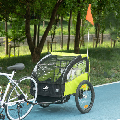 Remorque de vélo pour deux enfants avec roues de 51 cm