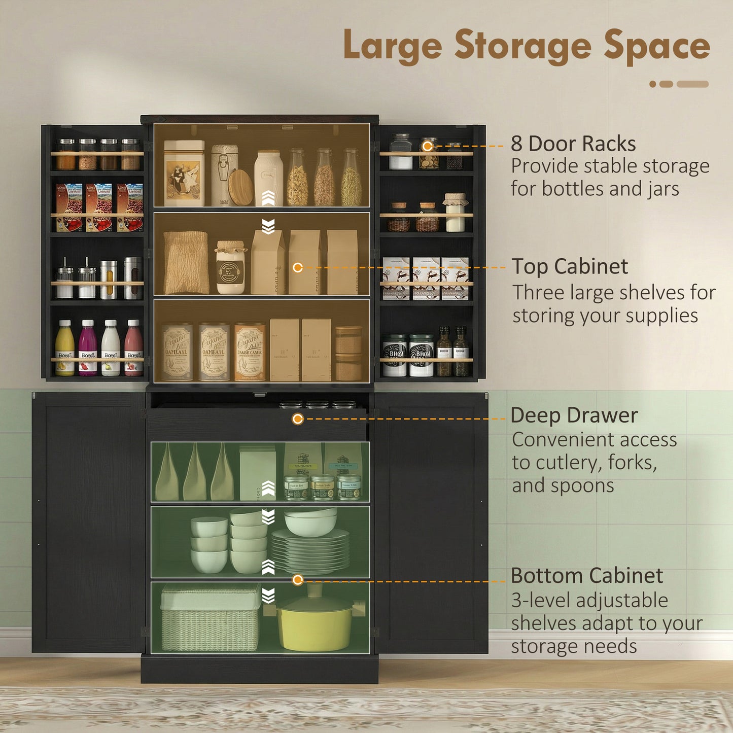 Armoire-garde-manger style fermette 183 cm