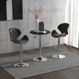 Table de bar ronde hauteur ajustable dessus simili cuir