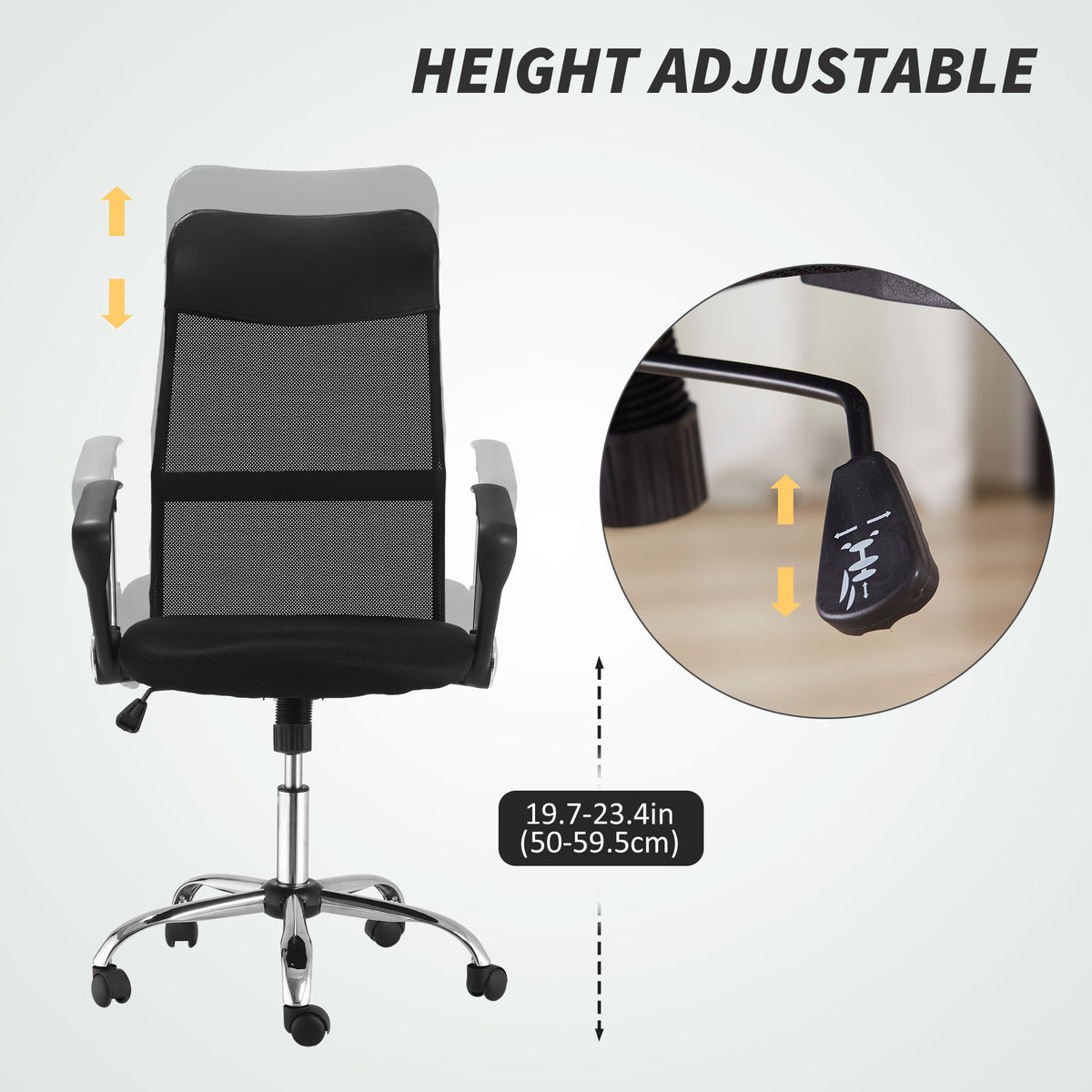 Chaise de bureau ergonomique dossier haut maille
