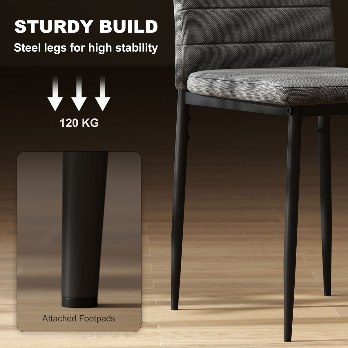 Chaises de salle à manger modernes en similicuir — Lot de 6