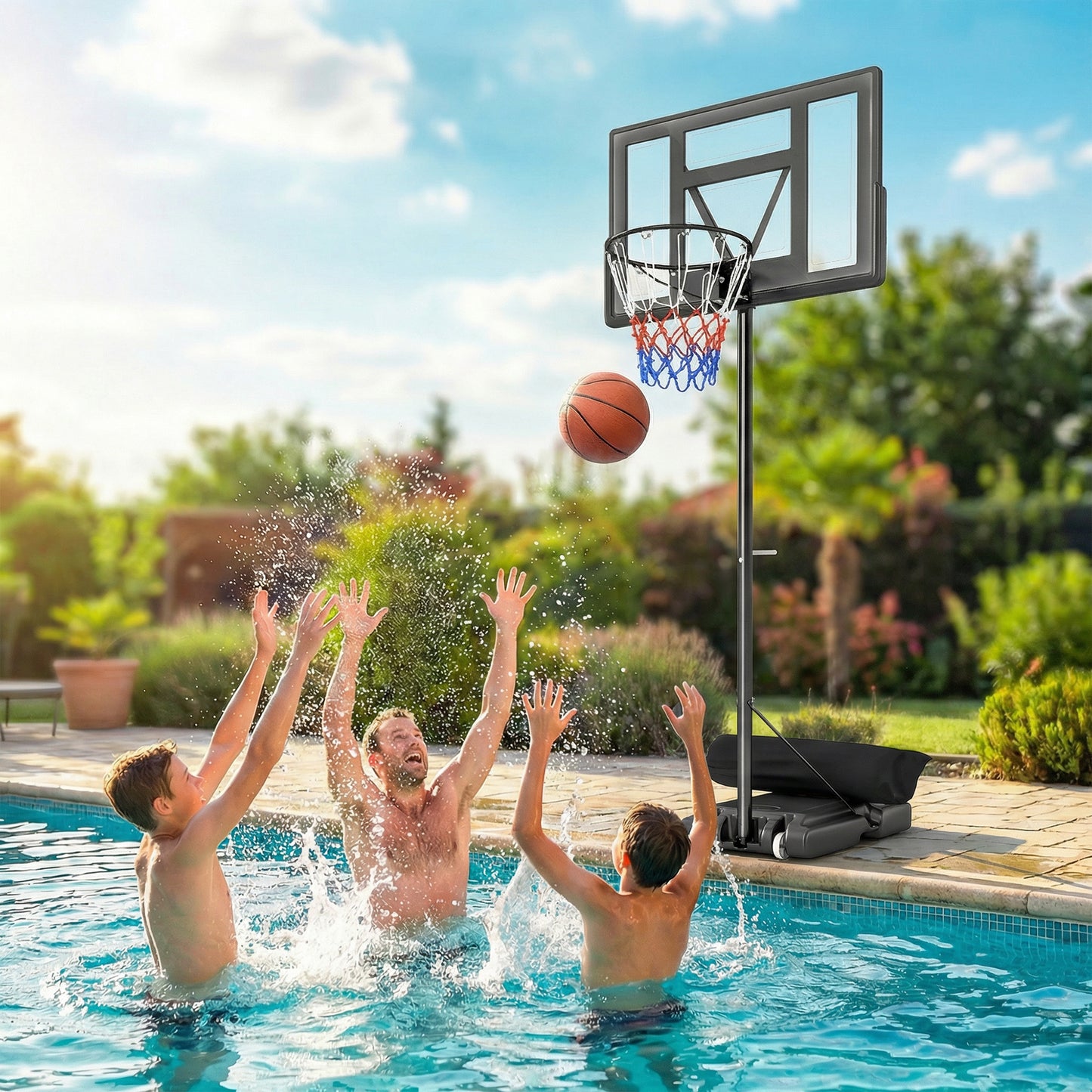 Panier de basketball sur pied réglable 134–305 cm