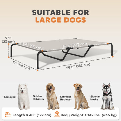 Lit surélevé pour chien extérieur en maille respirante