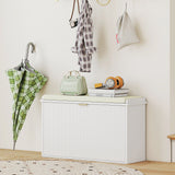 Banc d'entrée de rangement pour chaussures avec coussin