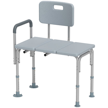 Banc de douche réglable en aluminium avec accoudoirs