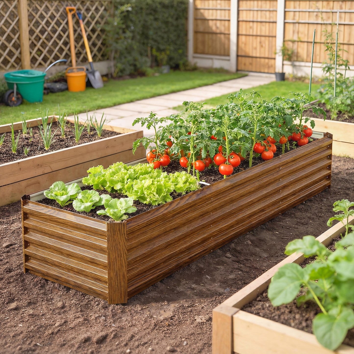 Bac de jardinage surélevé galvanisé 240 x 80 x 45 cm